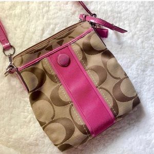 Coach Signature Stripe Crossbody Purse